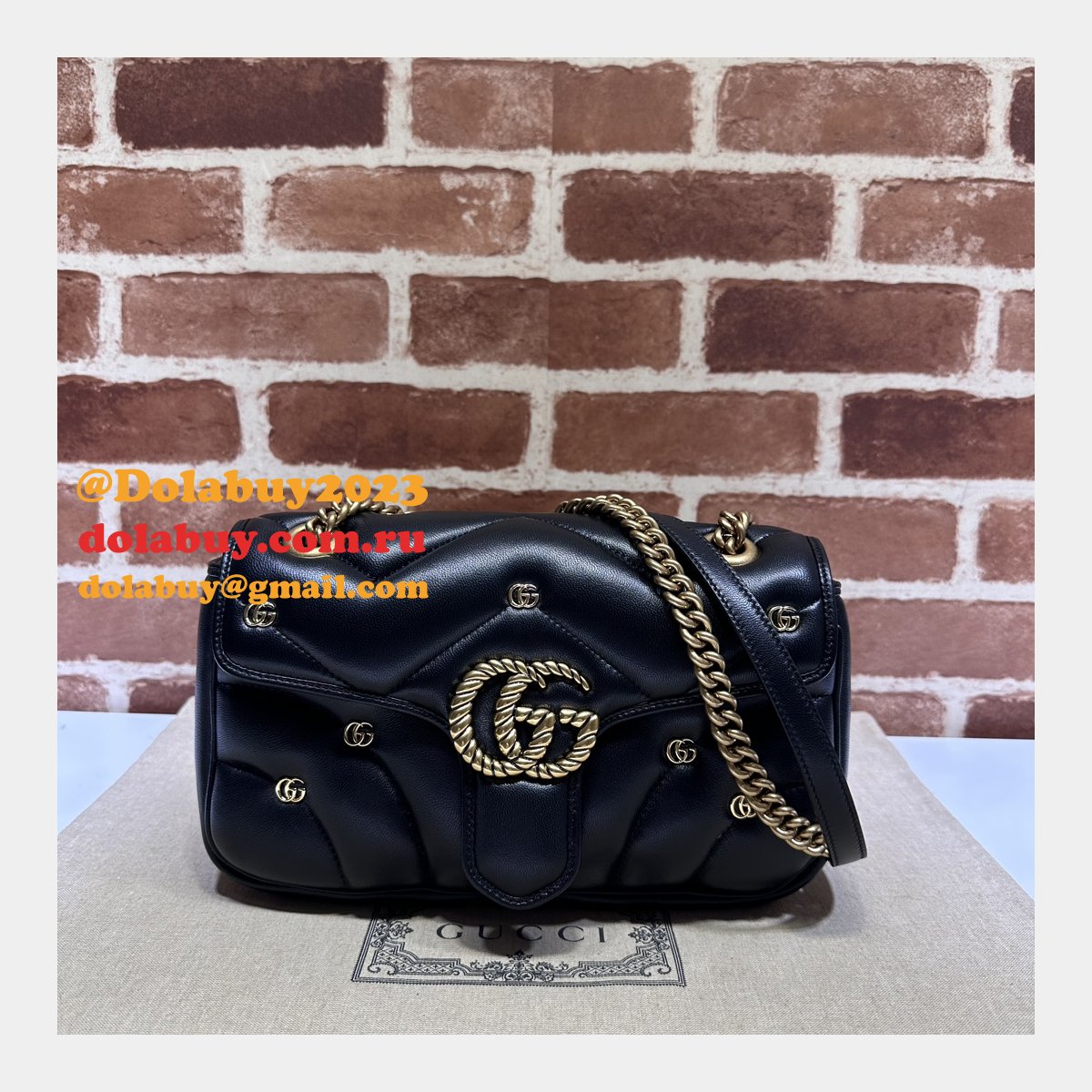 Matelassé Copy 443497 Gucci GG Marmont Small Replicas Bag