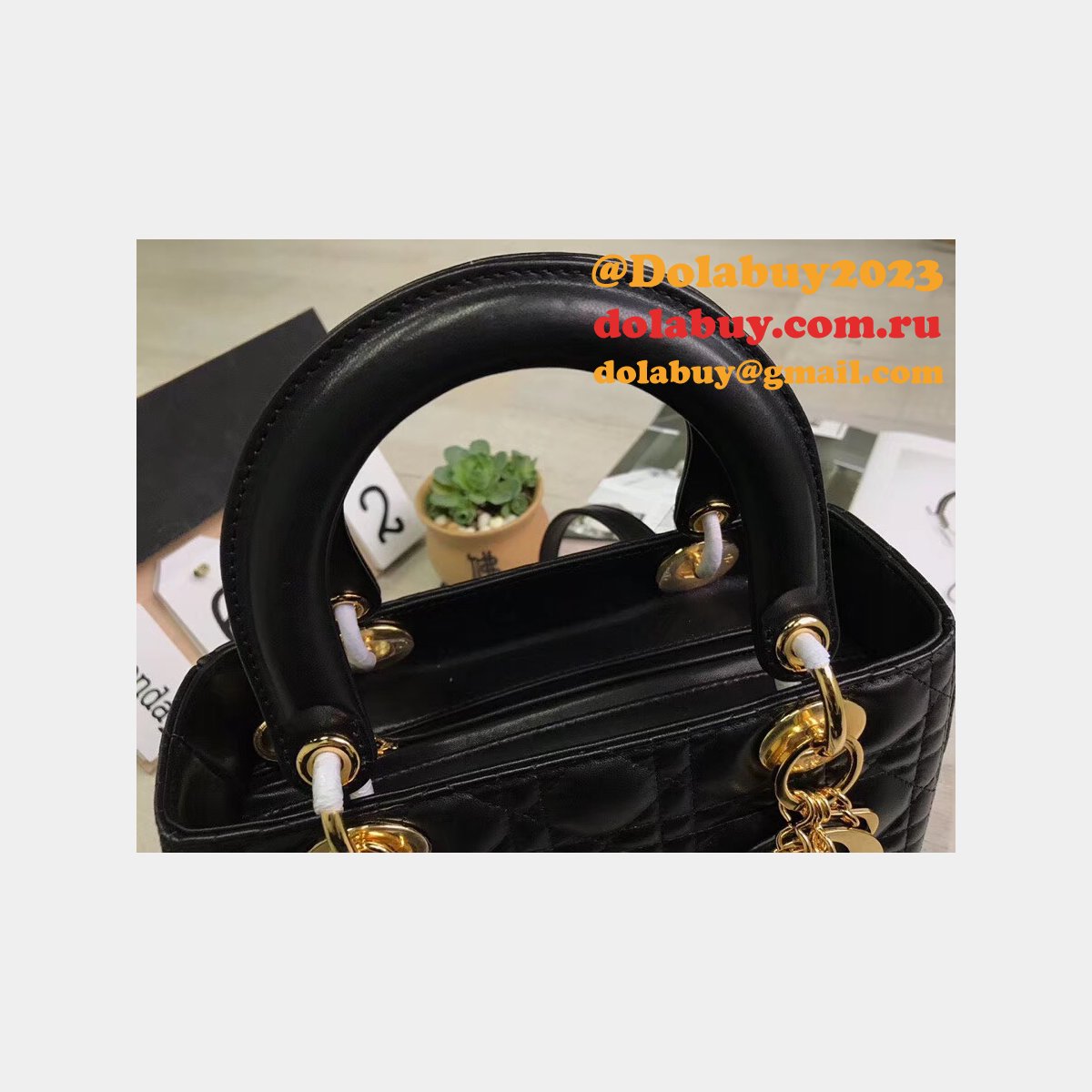 Fashion Christian Dior Lady Dior Top Quality 24CM Fake Bag