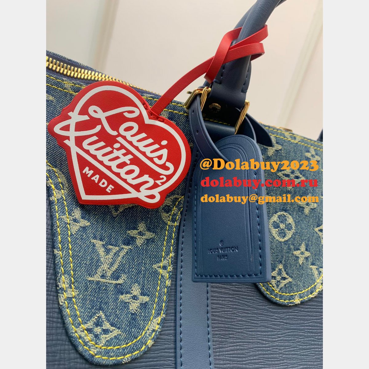 Replicas Shop Louis Vuitton 2022 Keepall Bandoulière 50 Other Leathers M45975 Blue