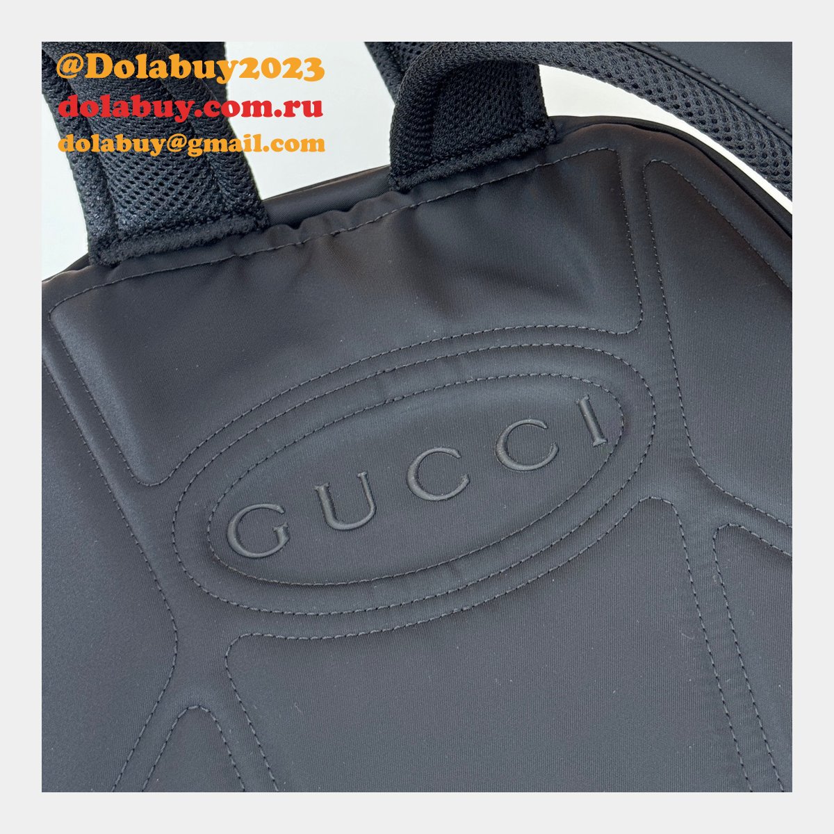 Medium Gucci Backpack Mens with GG Logo 800265 Black Replica Bags
