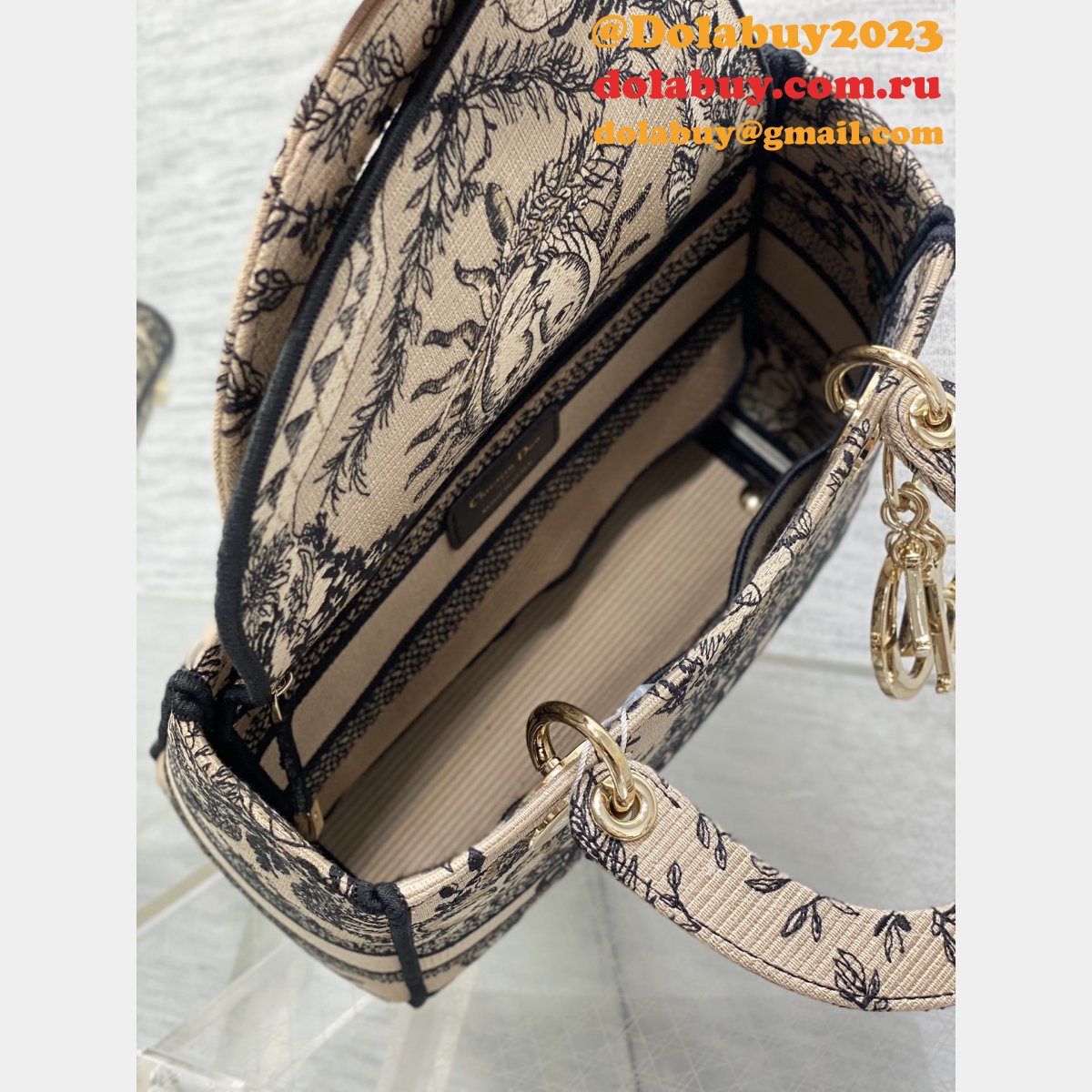 Designer Lady D-Lite Soleil Lady Dior Fake 24cm Bag