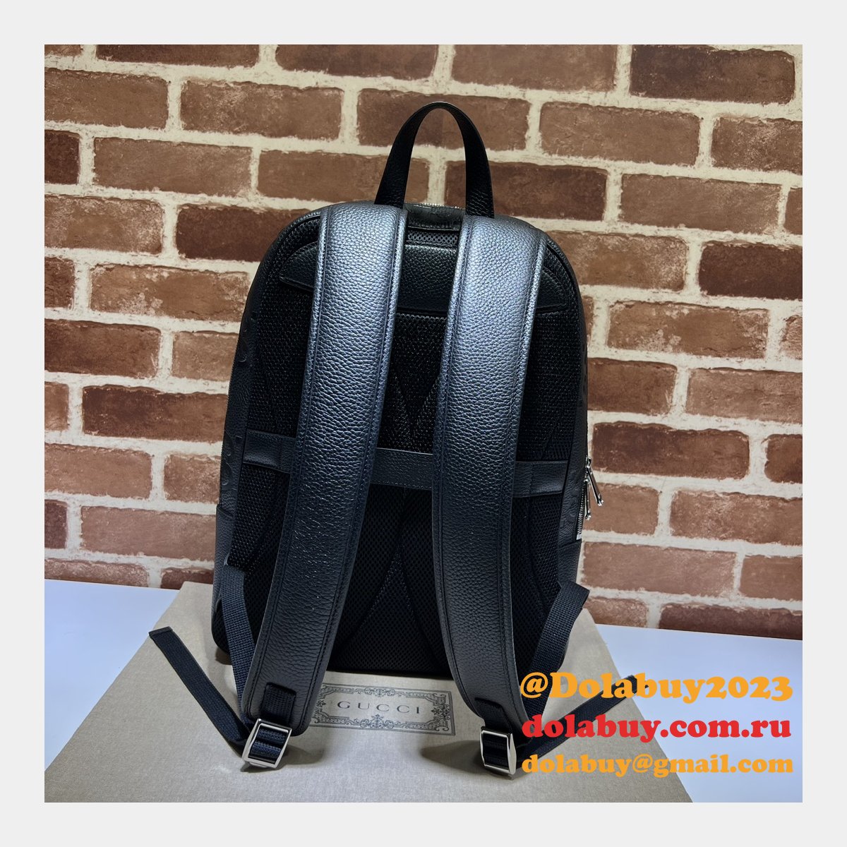 Gucci Black Inspired 766932 Jumbo GG Backpack Fake Top Quality