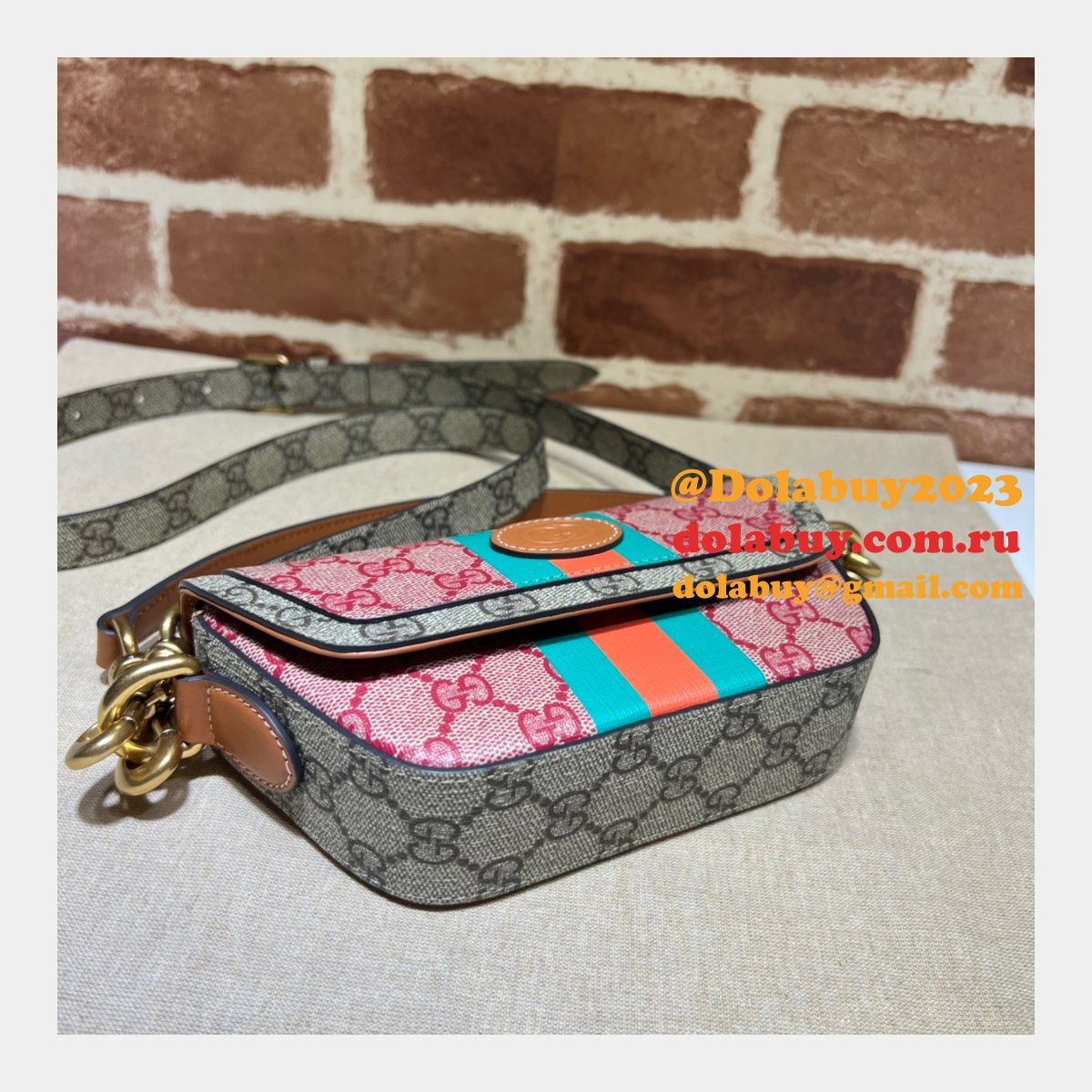 perfect G*u*i 723762 gg top handle replica web bag