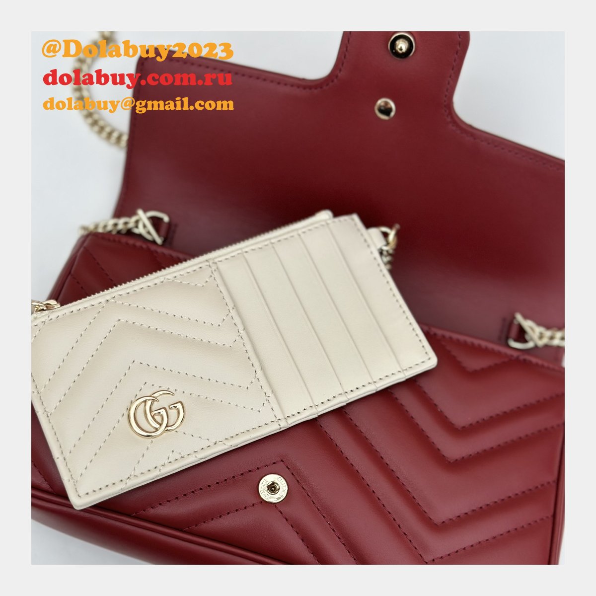 Gucci Replica GG Marmont Mini Crossbody Luxury 751526 Red Bag