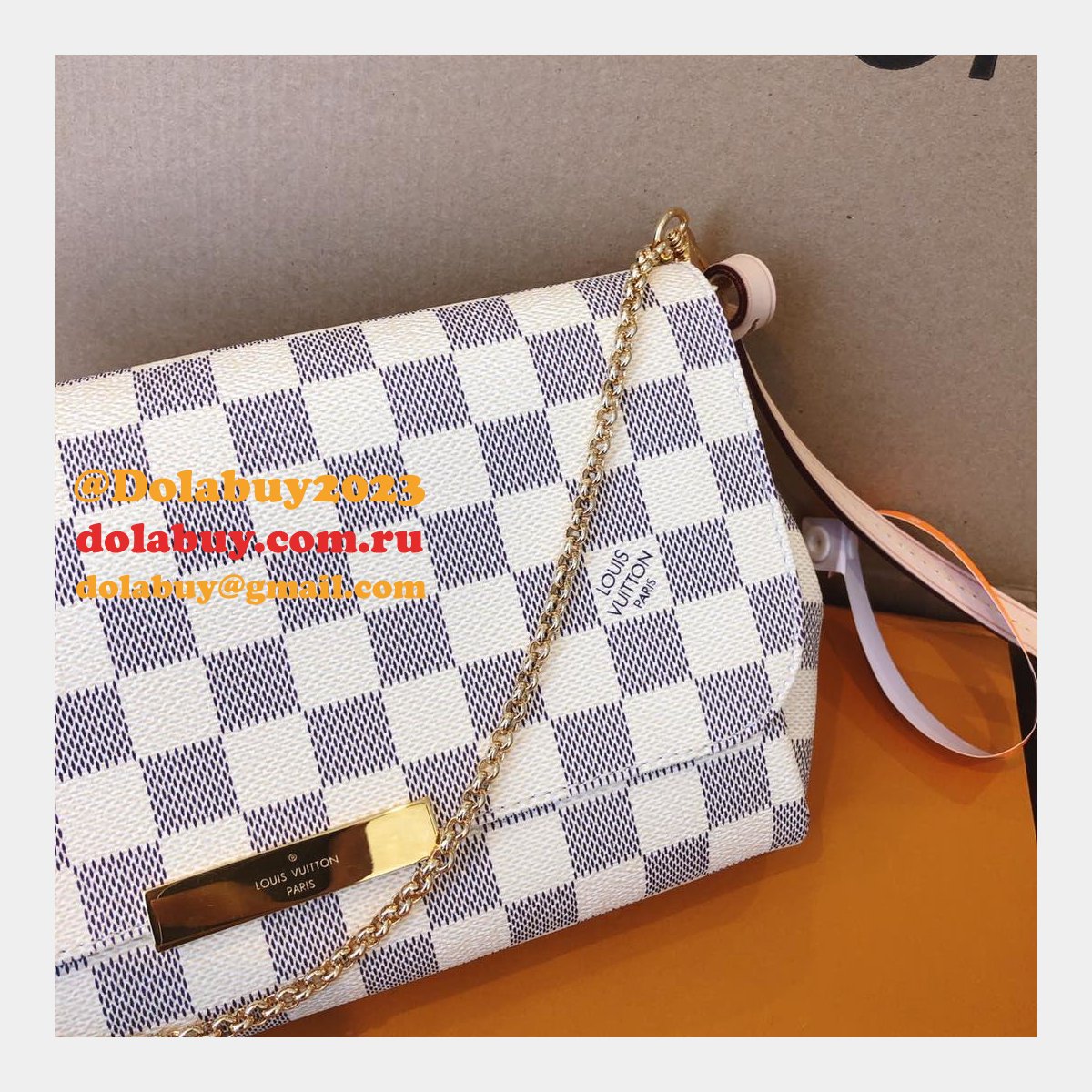 High Quality Louis Vuitton Damier Azur Canvas Favorite PM N41277
