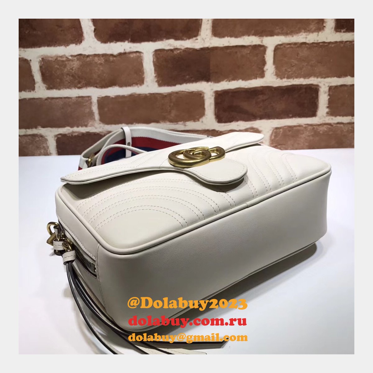 top quality G*u*i replica 498100 leather gg marmont small shoulder bag