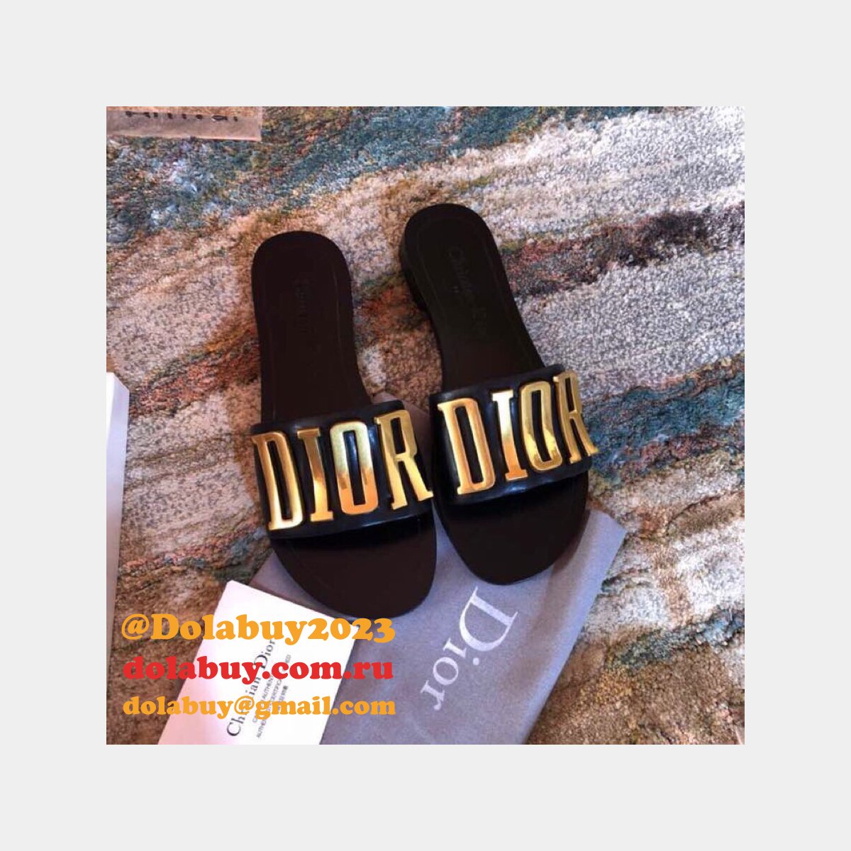 Wholesale Luxury DIOR FALT SLIPPER Top Quality