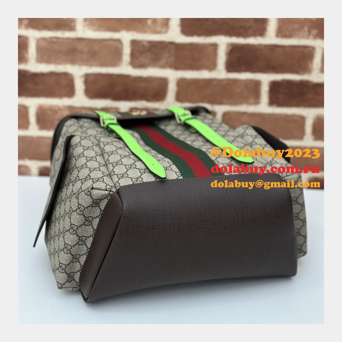 Gucci GG Supreme Ophidia Inspired Backpack 7 Star 598140 Straps