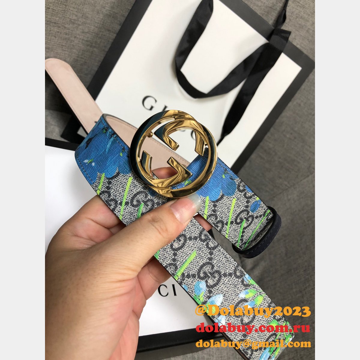 G*u*i belt with double g buckle 35mm aaa+