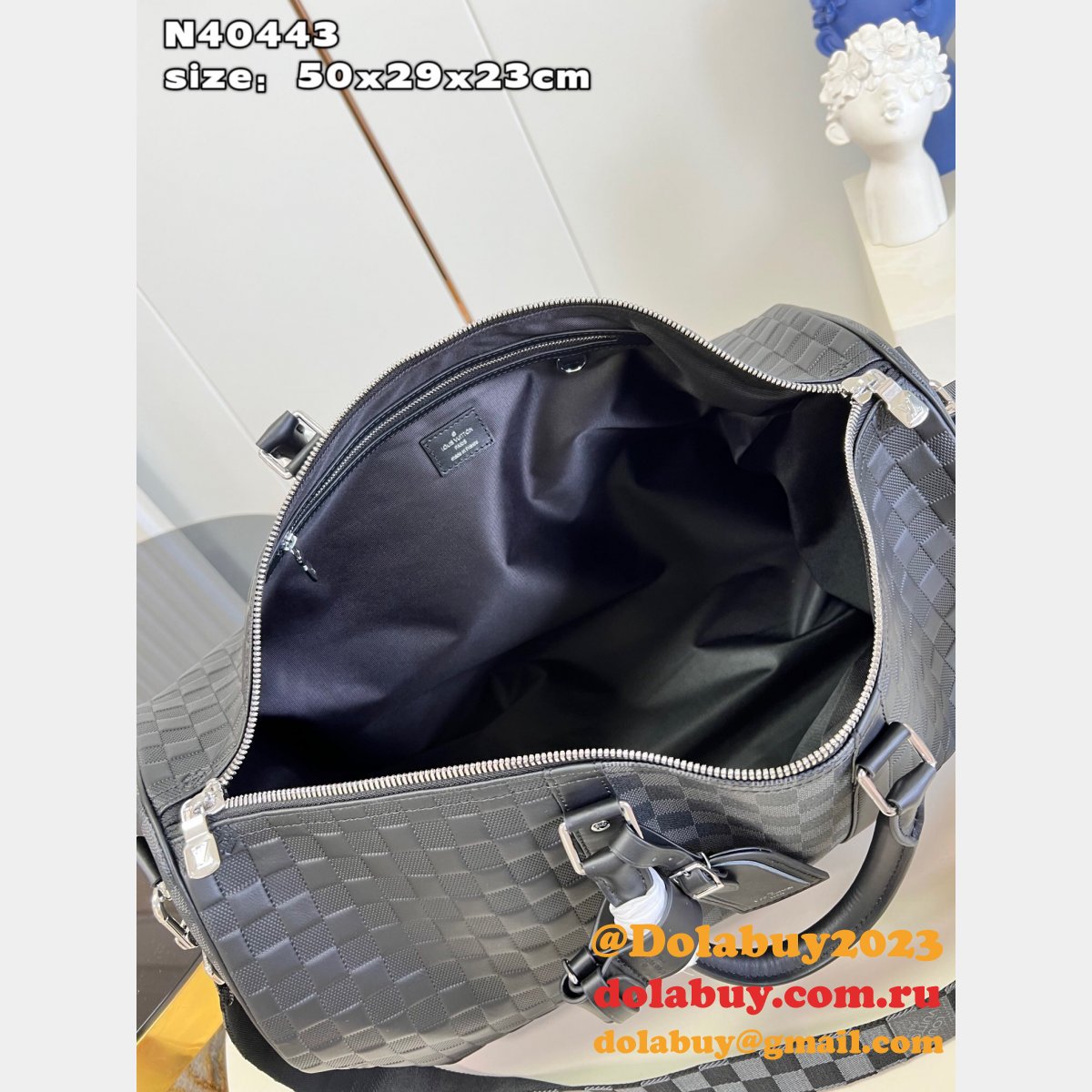 Louis Vuitton Replica Wholesale N40443 Travel Keepall 50 Damier Infini