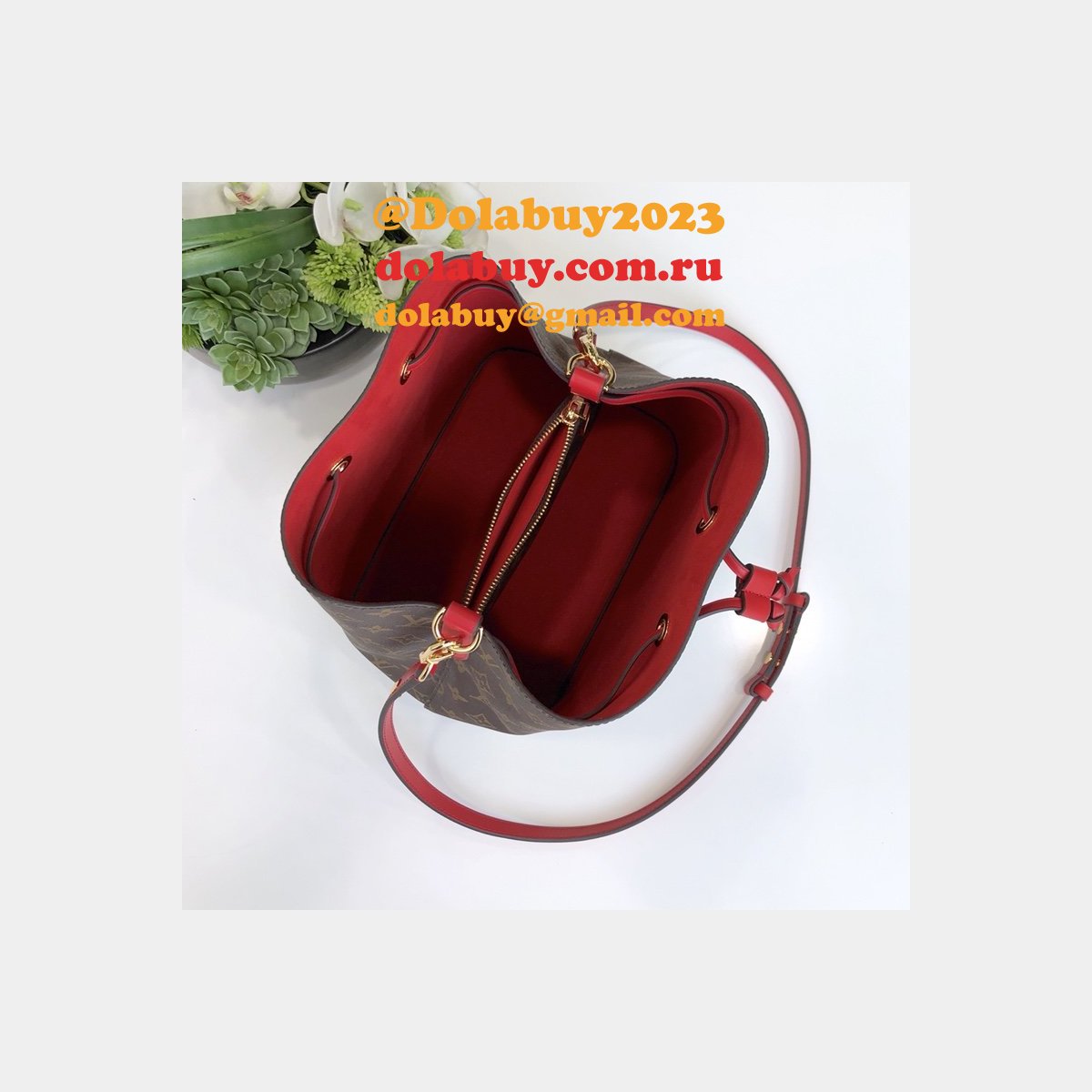 Louis Vuitton High Quality Monogram Canvas Leather Handbag Neonoe M44021