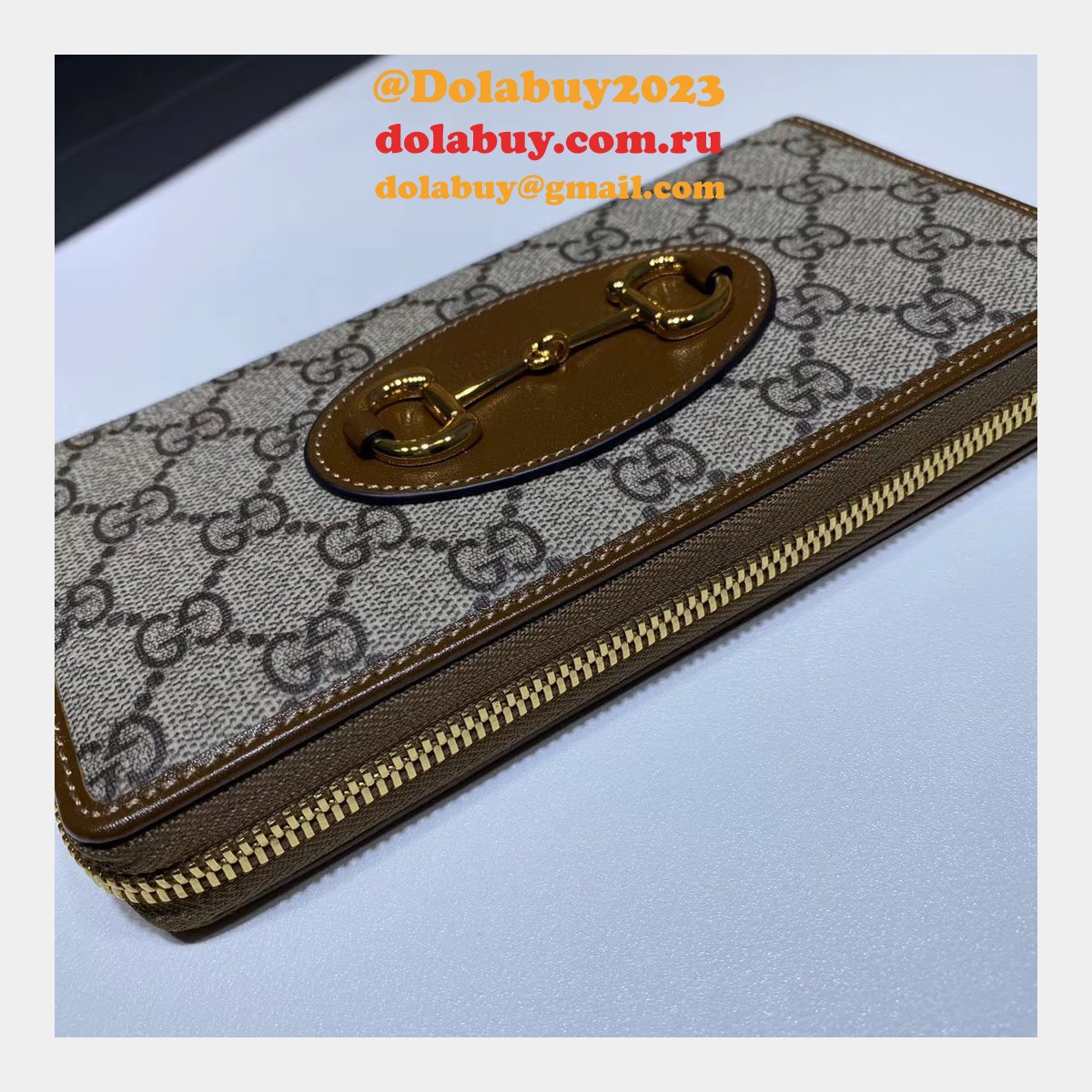 best G*u*i replica 621889 1955 horsebit zip around wallet