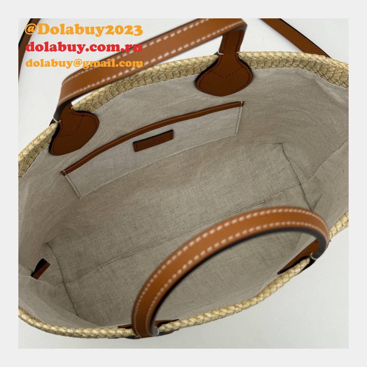 Gucci Replica 779671 Tote Women Straw-effect Natural Straw Effect Raffia