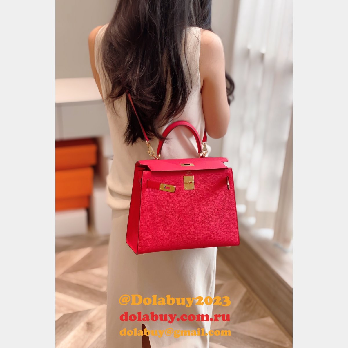 High Quality Replica Hermes Epsom Kelly 19/25/28CM Red Bag For Sale