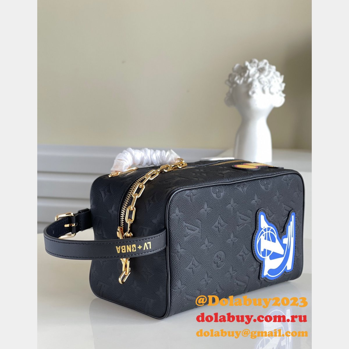 Louis Vuitton High Quality Replica M58515 LVxNBA Cloakroom Dopp Kit Travel Black