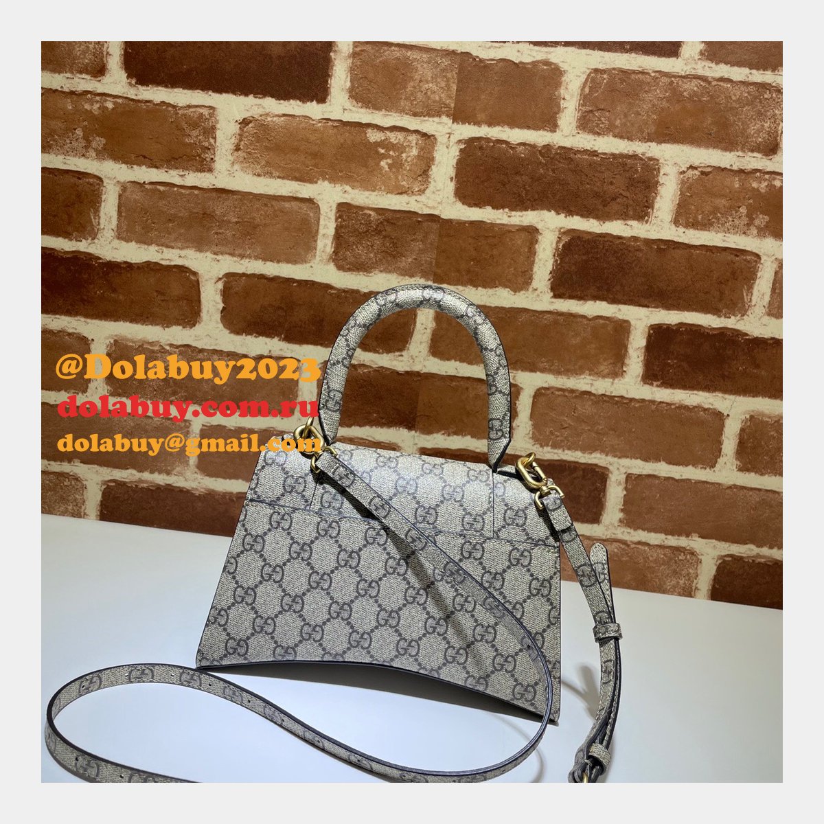 G*u*i x balenciaga top quality 658575 replica hourglass small top handle bag