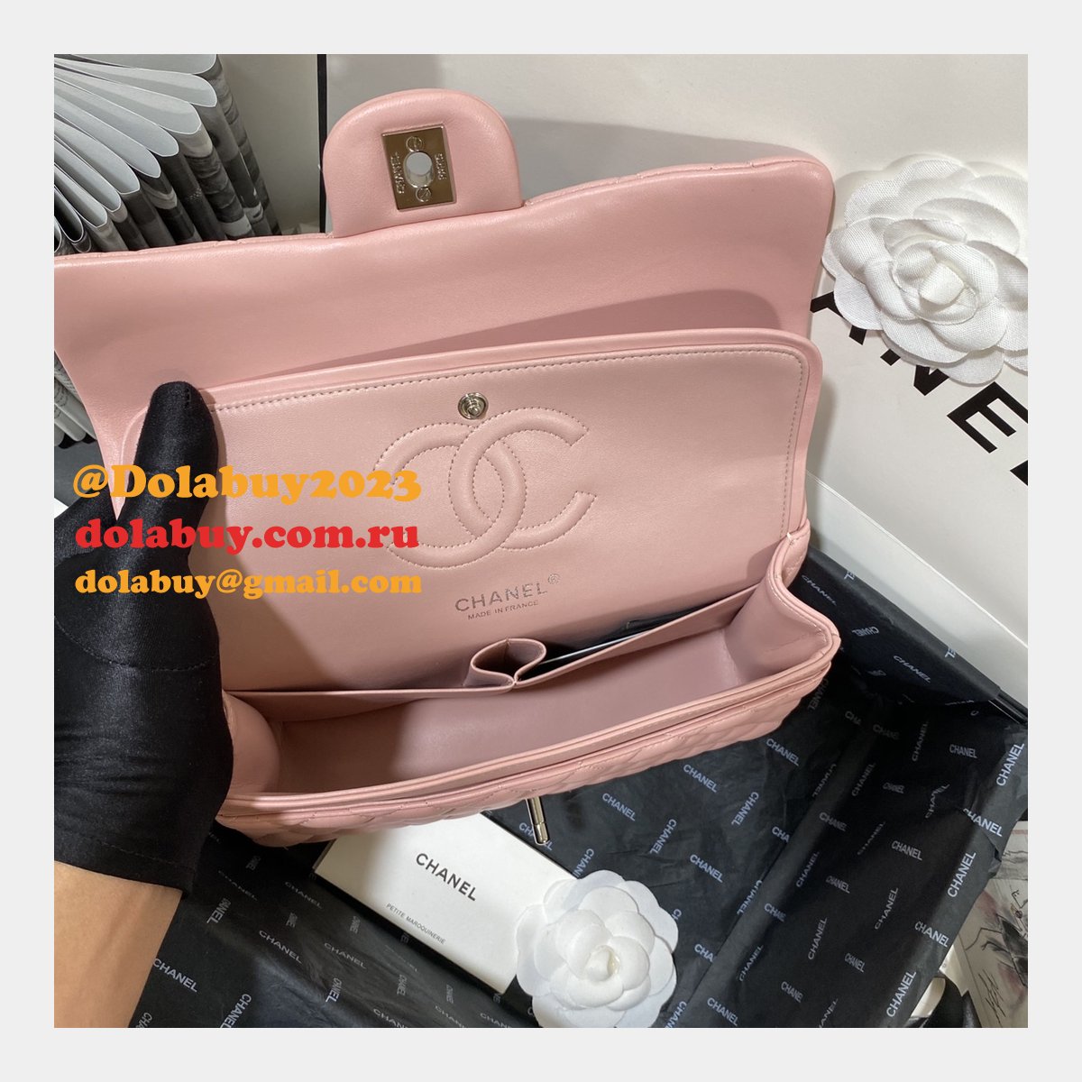 Top Quality Replica Lambskin CF1112 Bags 25CM PINK