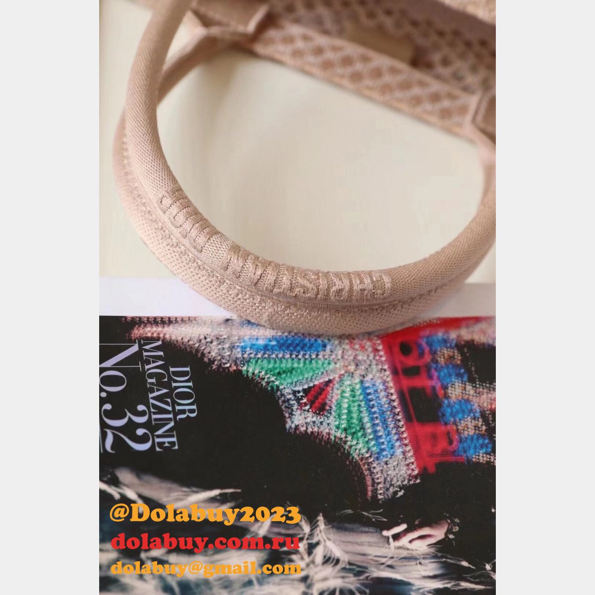 Buy Sell Designer Replica Dior CD Book Tote Pink/Black Bags