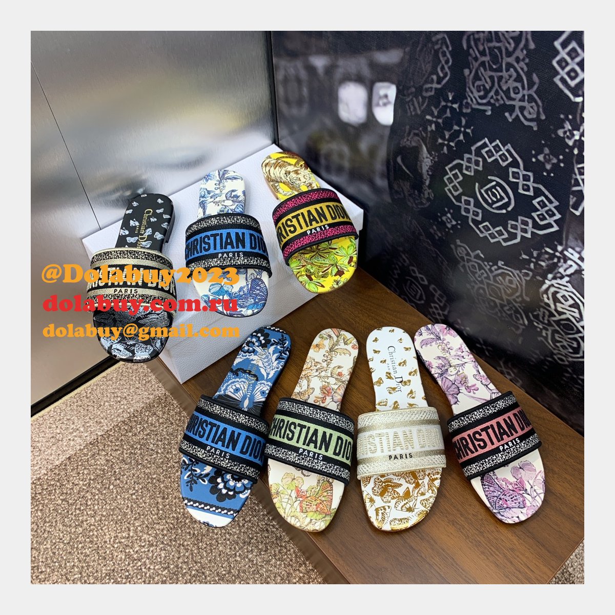 High Quality Dior Dway Heeled Slides Replica Shoes