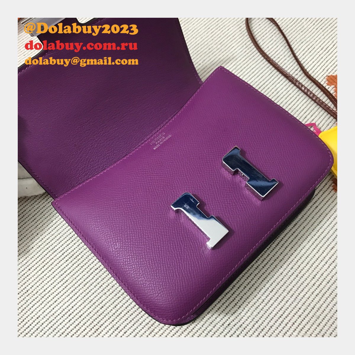 Hermes Constance Bag 18cm Epsom Leather Purple