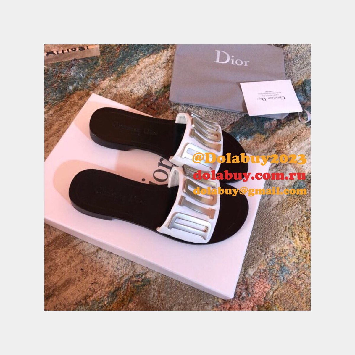 Wholesale Luxury DIOR FALT SLIPPER Top Quality