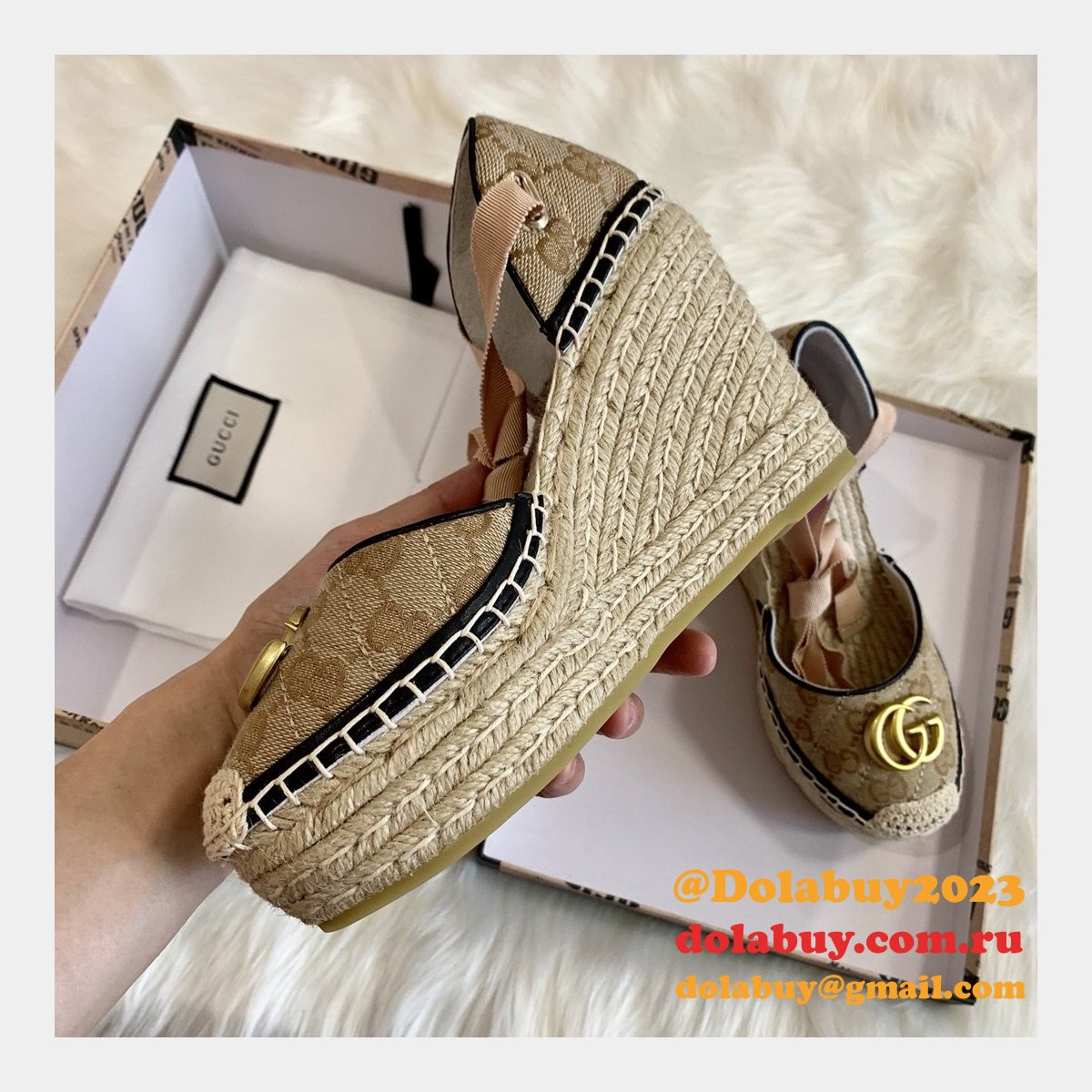 cheap G*u*i wedge sandals