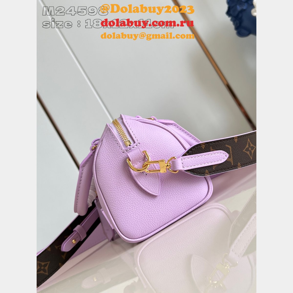 Shop Top M24598 Louis Vuitton Speedy Cheap Purple Replica Bag
