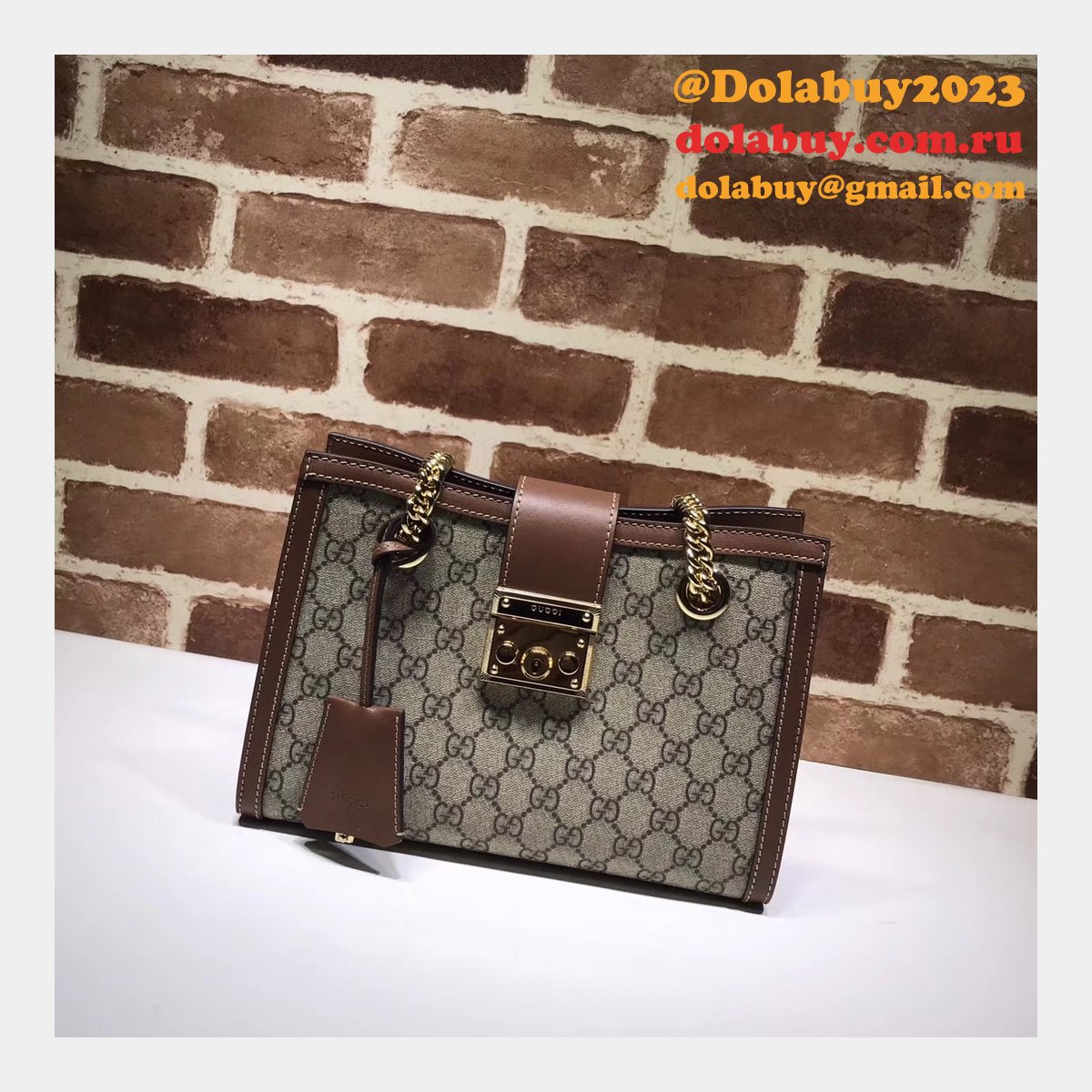 UK Gucci Replica GG Supreme Padlock Small Shoulder 498156 Bag