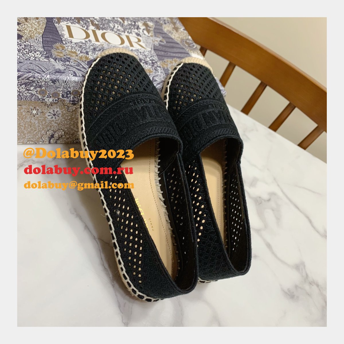 Perfect Dior Replica Openwork Embroidery Fisherman Shoes