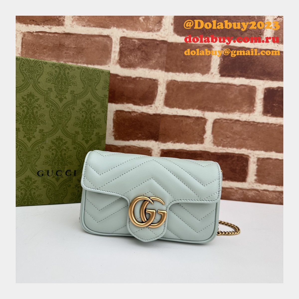 Faux Gucci Matelassé Shoulder GG Marmont Replica Top Bag