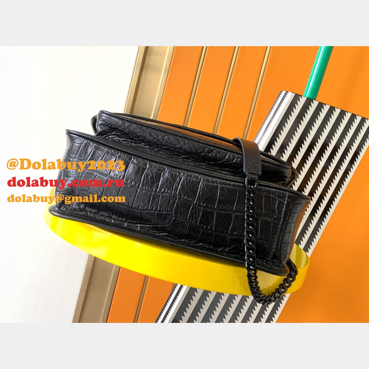 Duplicate YSL CROCO VEIN NIKi BAG 533037 22/28cm