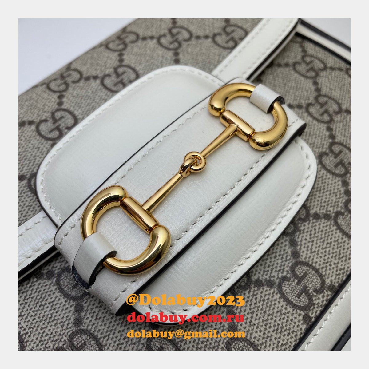 G*u*i replicas horsebit 1955 mini bag white