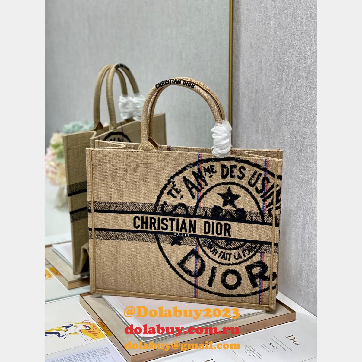 Copy replica CD Book Tote handbags sell Online