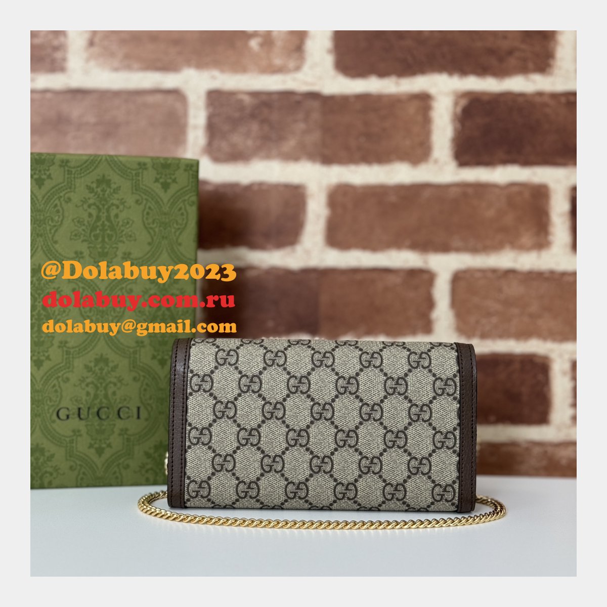 Gucci Ophidia Chain 1:1 Mirror Inspired 772309 Wallet GG Canvas Continental