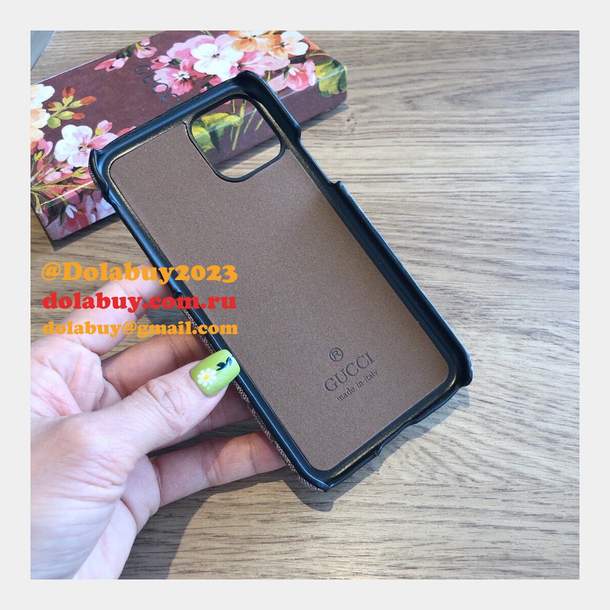 High Quality Gucci iPhone Leather Wallet Cases