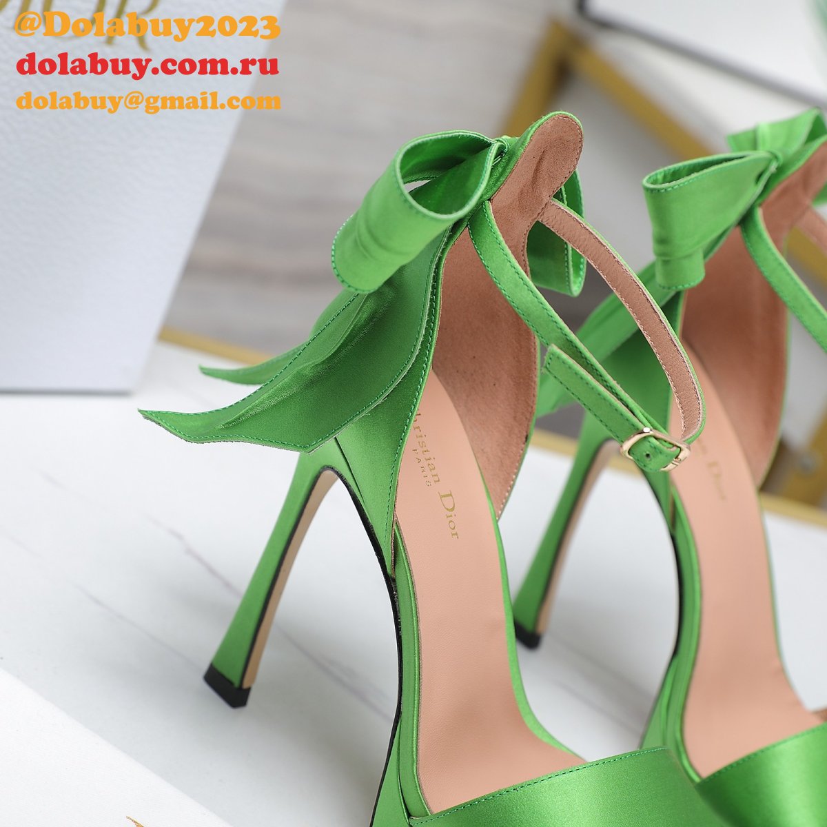 Duplicate Mlle Dior Heeled Sandal Top Quality