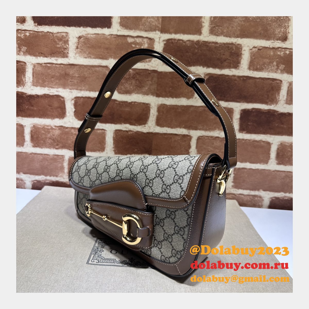 Top Quality 764155 Horsebit Shoulder 1955 Gucci Inspired Bag
