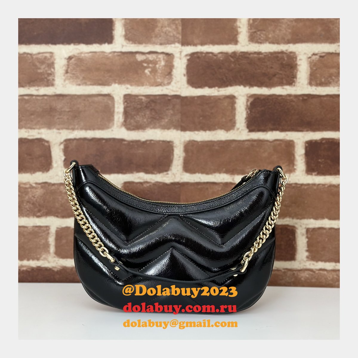 Luxury GG Marmont Gucci 777263 Knockoff Shoulder Black Bag