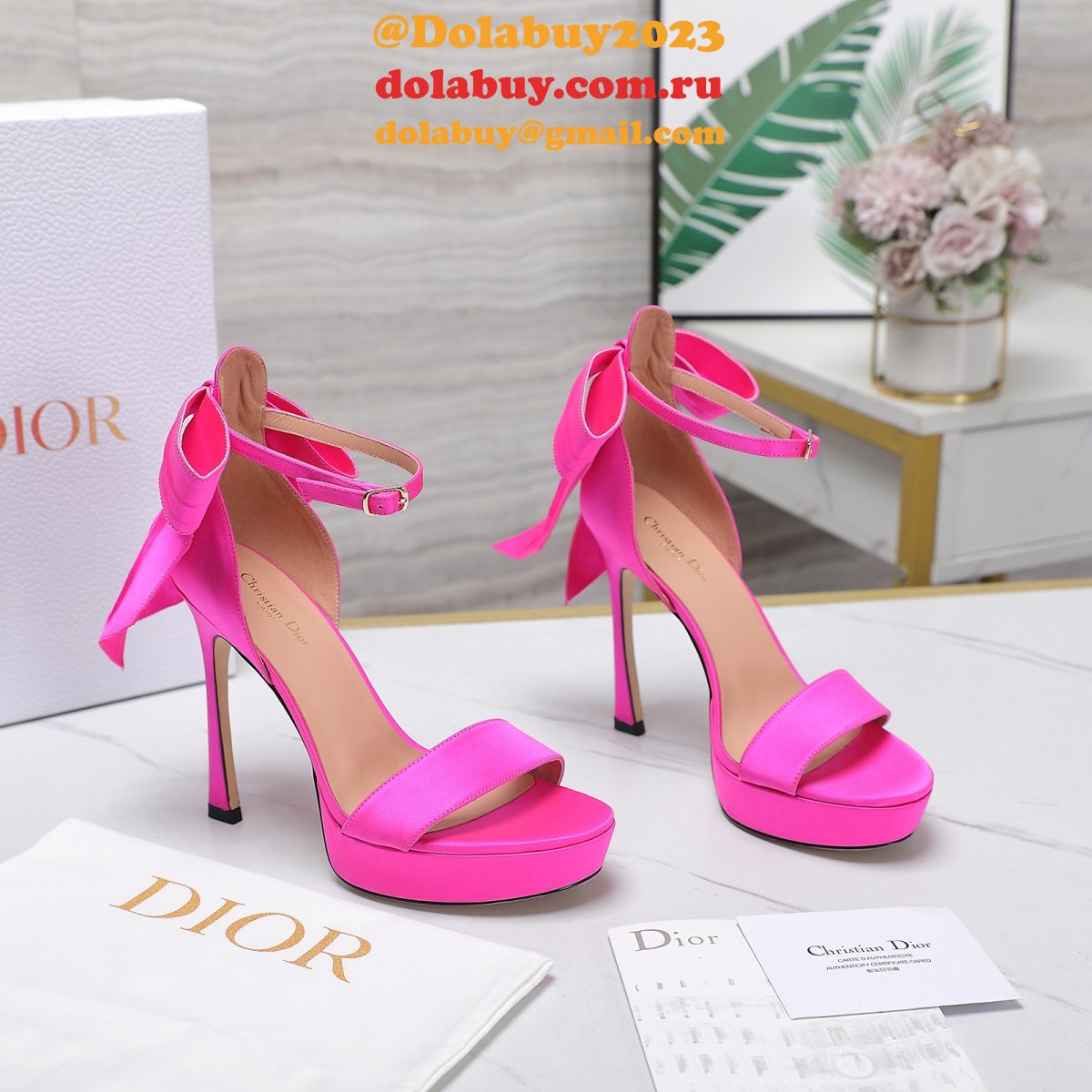 Duplicate Mlle Dior Heeled Sandal Top Quality