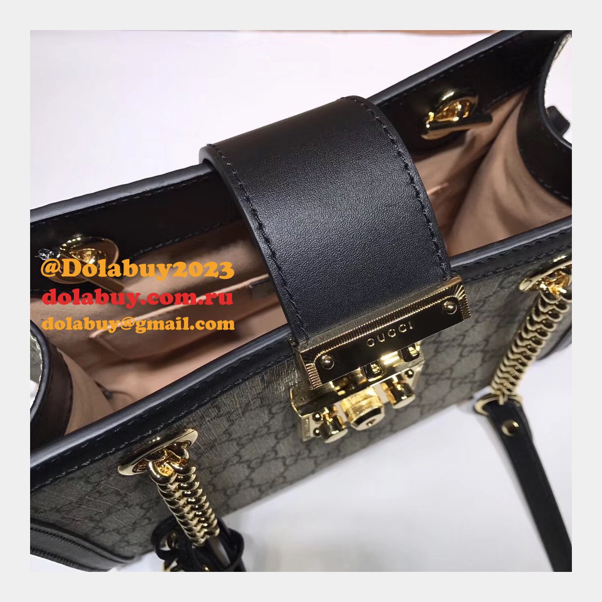 UK Gucci Replica GG Supreme Padlock Small Shoulder 498156 Bag