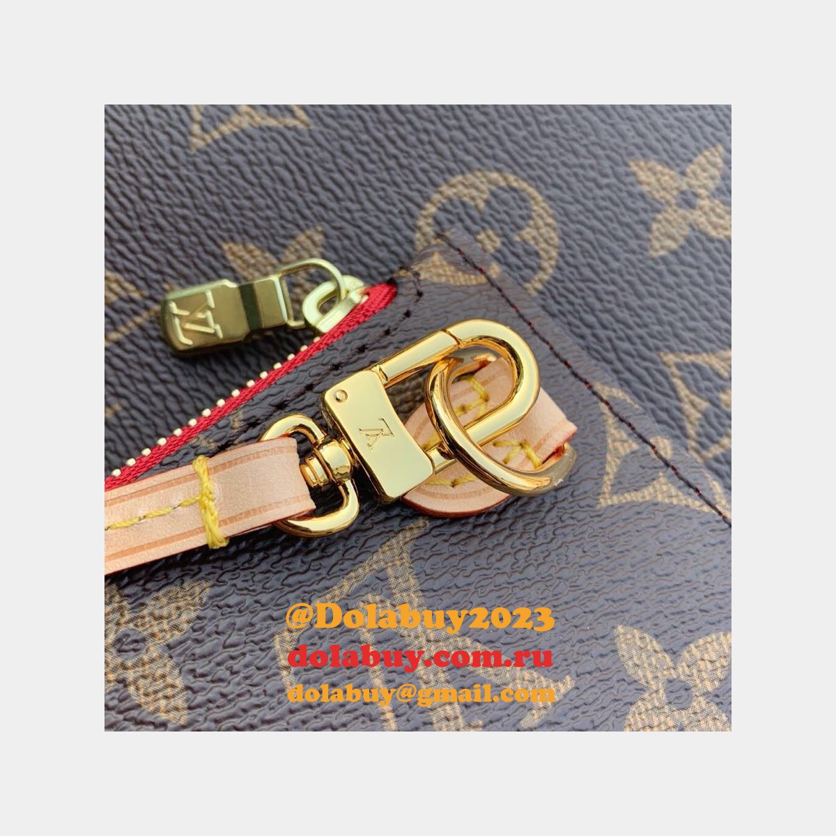 High Quality Louisy Vuittun Monogram Canvas Neverfull GM red Bag 40CM