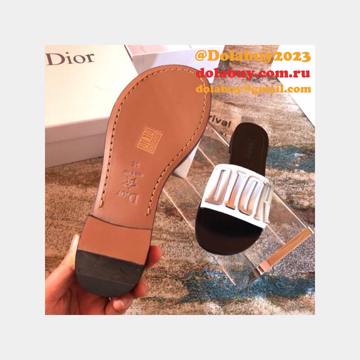 Wholesale Luxury DIOR FALT SLIPPER Top Quality