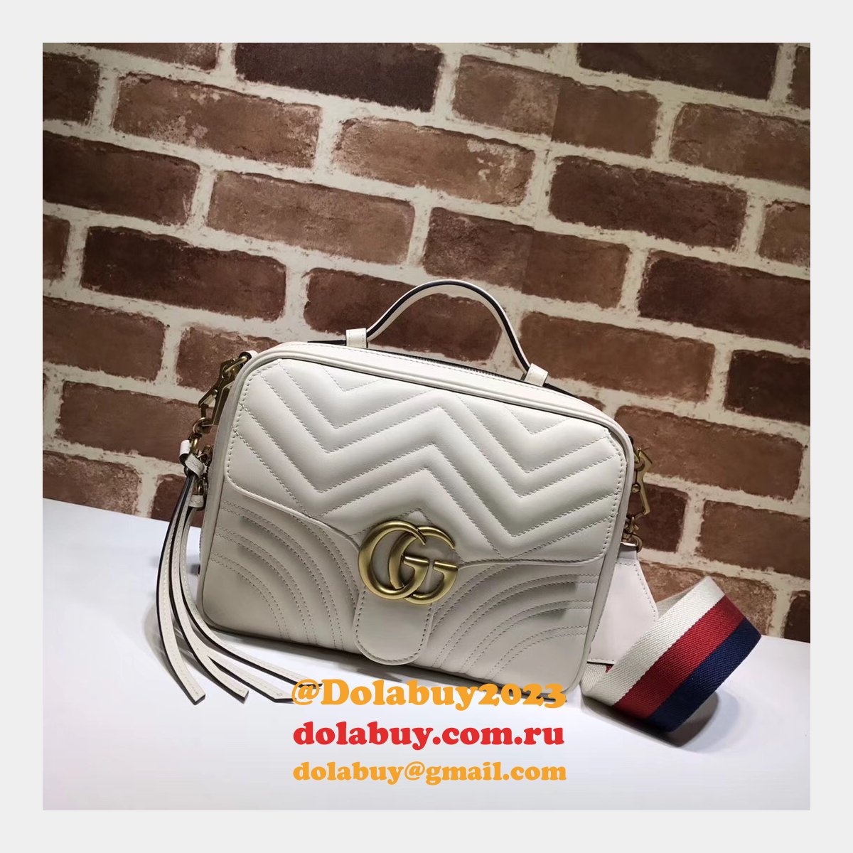 top quality G*u*i replica 498100 leather gg marmont small shoulder bag