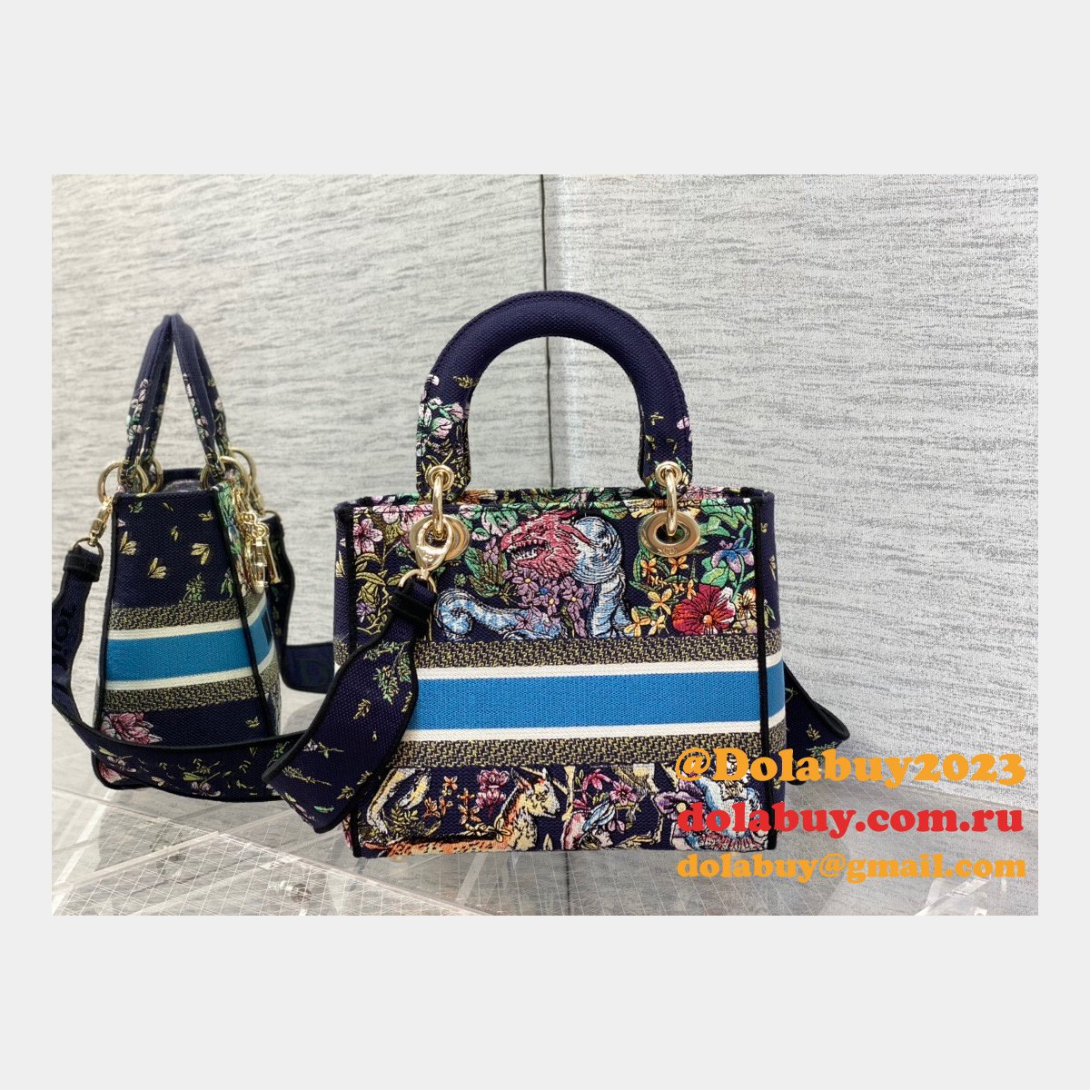 Christian Dior AAA+ Replica Canvas Lady 24CM Tote Bag
