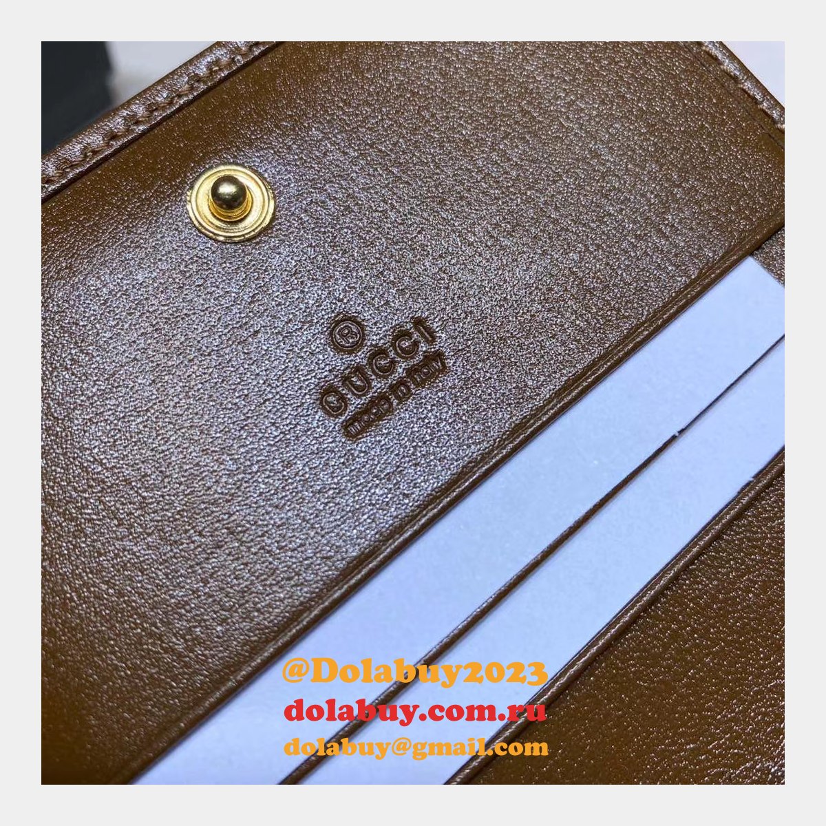 top quality G*u*i beige fake 1955 horsebit card case 621887 wallet