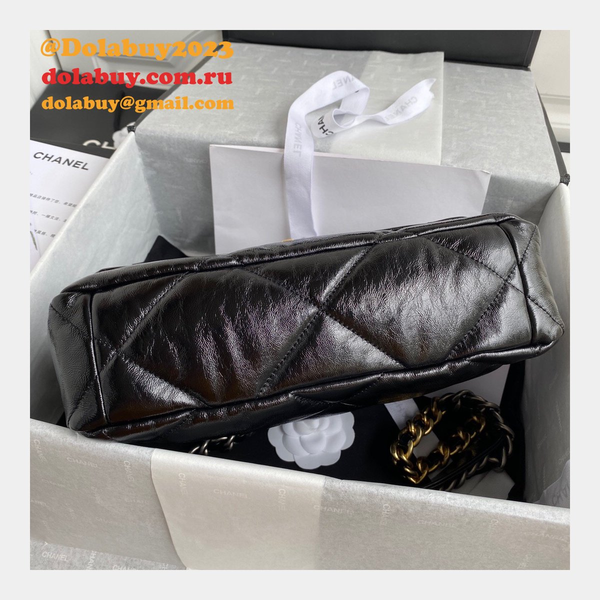 CC High Quality 19 Large Flap AS1161 Black/Red Fakes 30CM Bag