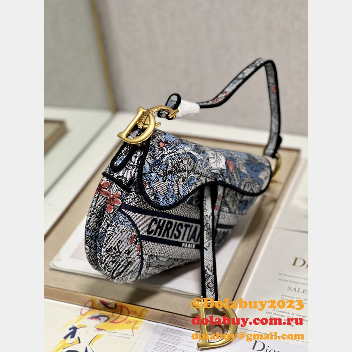 Christian Dior Selling High-quality Replica Oblique Saddle 9012/0446 Bag