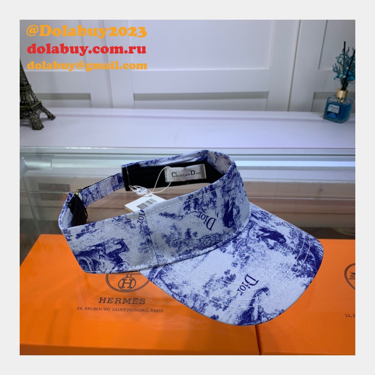 High Quality Christian Dior Blue and white porcelain hats