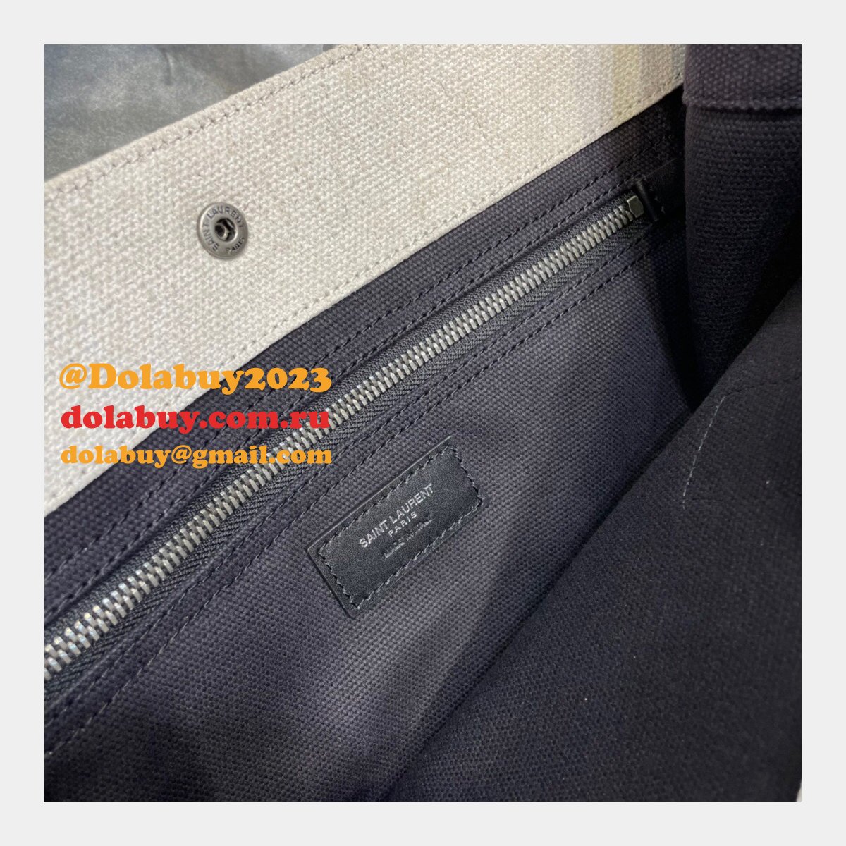 Cheap Replica Saint Laurent Rive Gauche Shopping 631682 Bag In Linen and Cotton