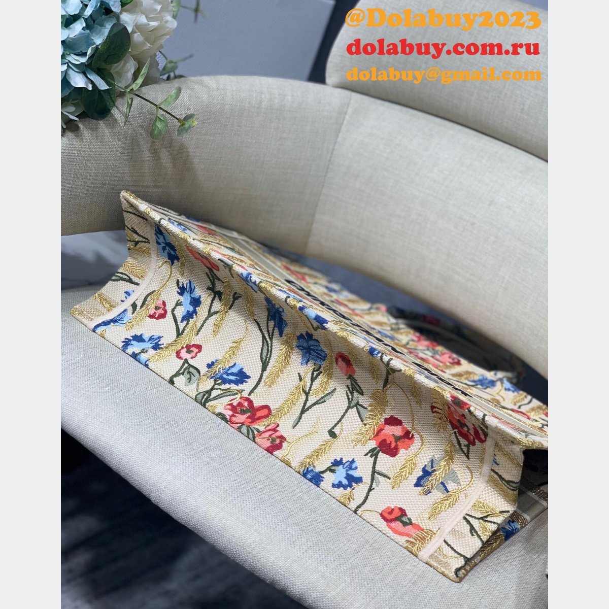 Christian Dior Replica Book Tote Oblique Embroidery